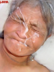 Cum in latina granny's face