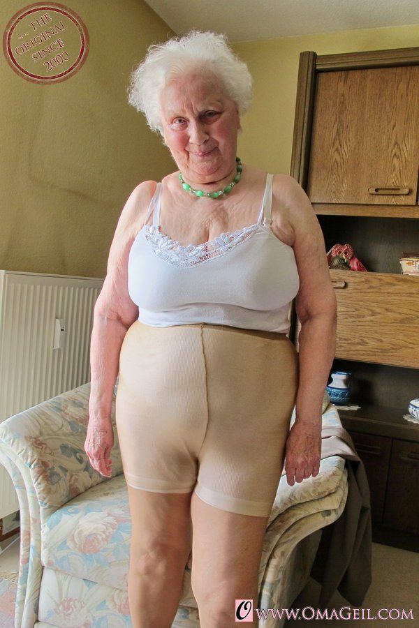 Naked lonely old mother and her amazing body