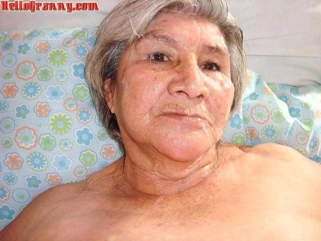 Old Irma with hairy pussy sucking dick